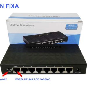 Switch 8 Portas Fast Ethernet Com Vlan Fixa Sf800 Re118 Deko