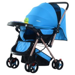 CARRINHO DE BEBE AZUL COM PRETO 601-1
