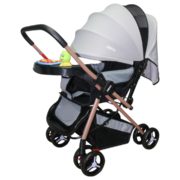 CARRINHO DE BEBE CINZA COM PRETO 601-1